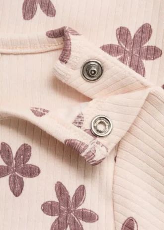 Body z prążkowanej dzianiny w kwiaty