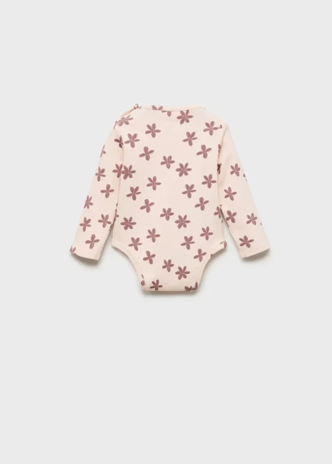 Body z prążkowanej dzianiny w kwiaty Body z prążkowanej dzianiny w kwiaty