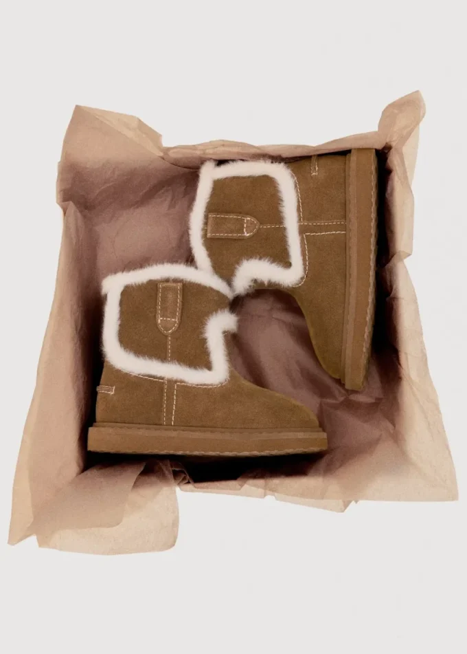 Botki z zamszu imitującego futro Botki z zamszu imitującego futro