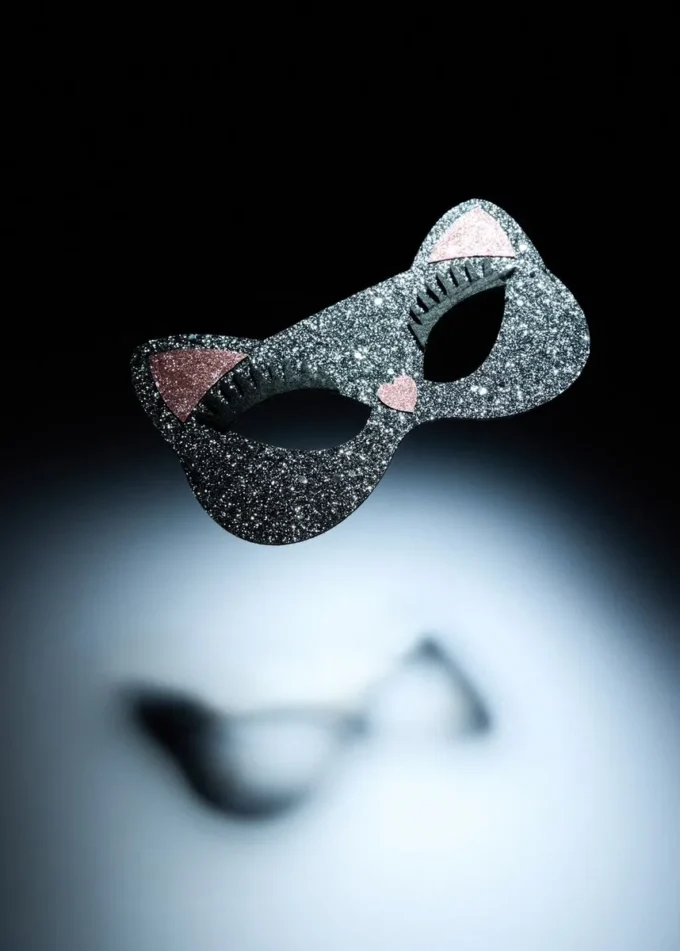 Brokatowa maska z kotkiem Brokatowa maska z kotkiem