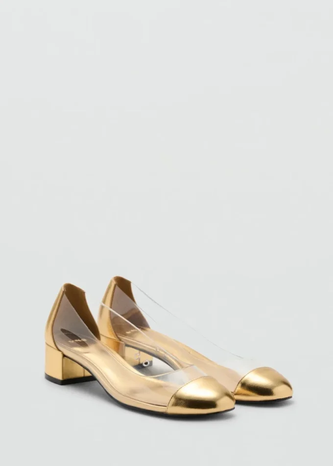 Buty na obcasie z kombinacją materiałów Buty na obcasie z kombinacją materiałów