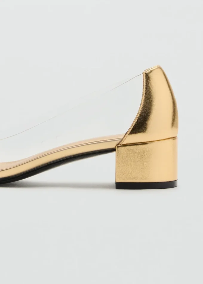 Buty na obcasie z kombinacją materiałów Buty na obcasie z kombinacją materiałów