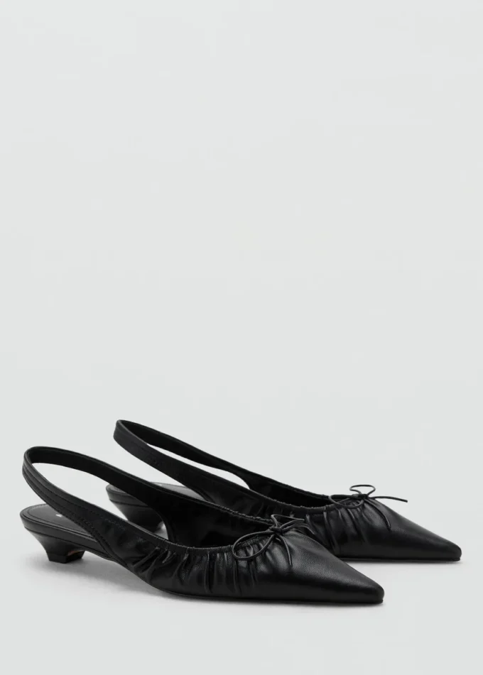 Buty na wysokim obcasie z marszczoną kokardką Buty na wysokim obcasie z marszczoną kokardką