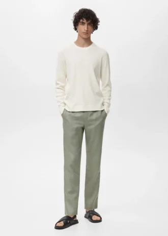 Cienki sweter z dzianiny bawełnianej