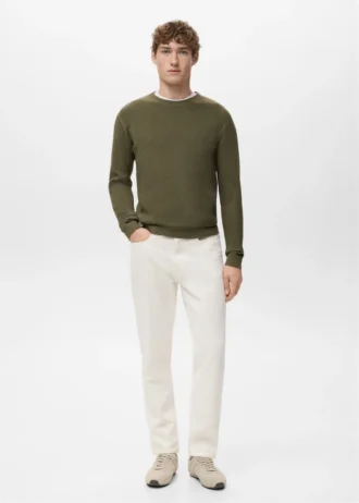 Cienki sweter z dzianiny bawełnianej