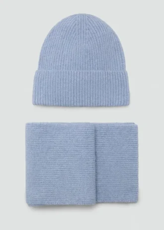 Szalik z dzianiny ściągaczowej z lureksem