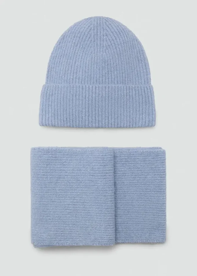 Szalik z dzianiny ściągaczowej z lureksem Szalik z dzianiny ściągaczowej z lureksem