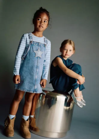 Denimowa sukienka z gwiazdami