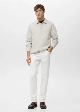 Dżinsy Jan o dopasowanym kroju w kolorze białym