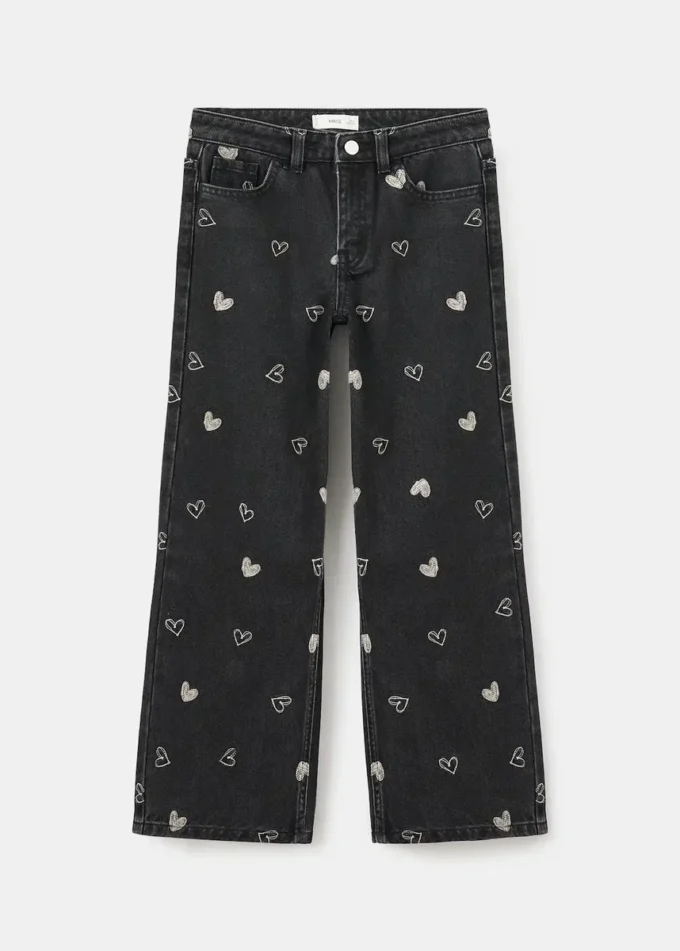 Dżinsy z haftowanym sercem Dżinsy z haftowanym sercem