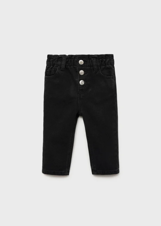 Dżinsy z papierową torbą i guzikami Dżinsy z papierową torbą i guzikami