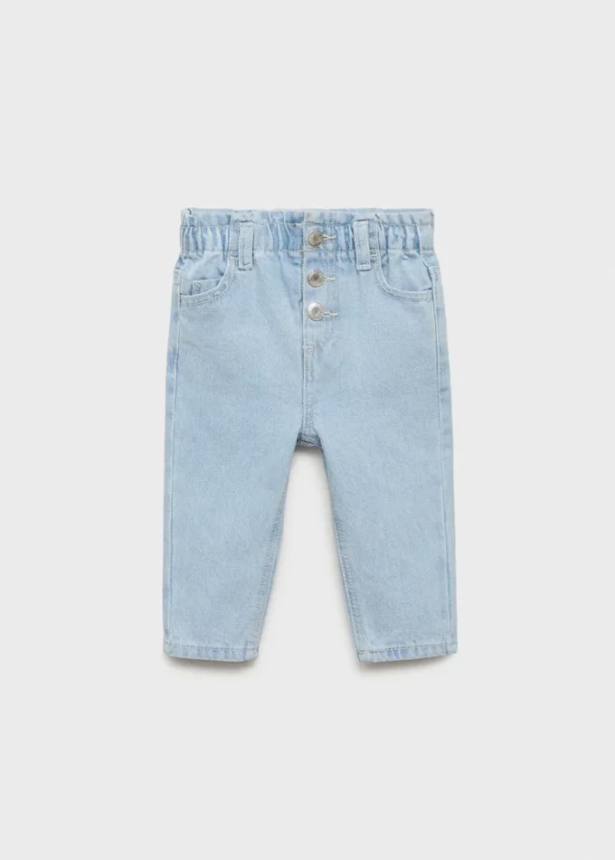 Dżinsy z papierową torbą i guzikami Dżinsy z papierową torbą i guzikami