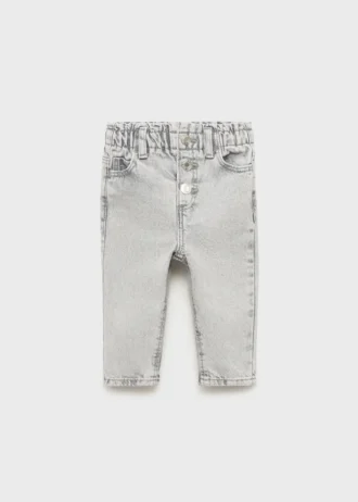 Dżinsy z papierową torbą i guzikami