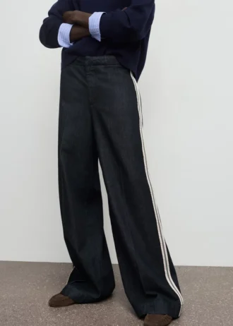 Dżinsy z szerokimi nogawkami w paski