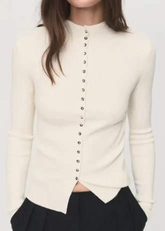 Drobno dziana dzianinowa kurtka