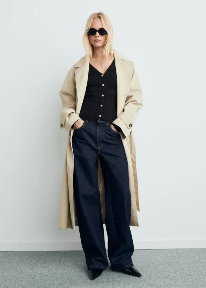 Drobno dziana dzianinowa kurtka Drobno dziana dzianinowa kurtka