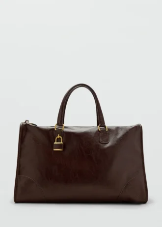 Duża błyszcząca torebka z paskami