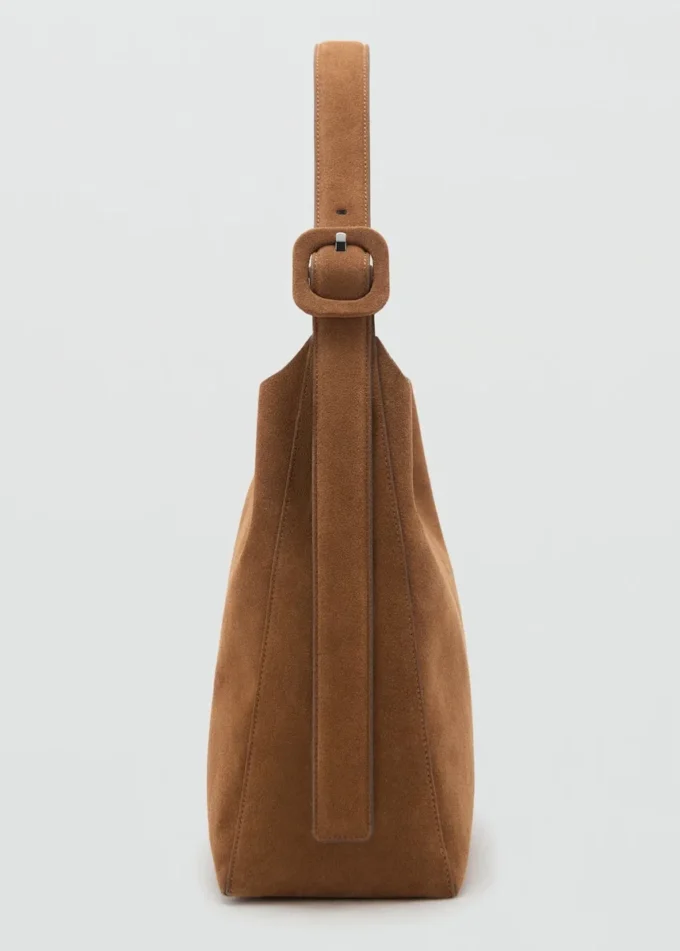 Duża torba na ramię z zamszowej skóry Duża torba na ramię z zamszowej skóry