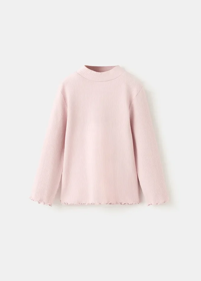 Długa koszulka z prążkowanej dzianiny Długa koszulka z prążkowanej dzianiny