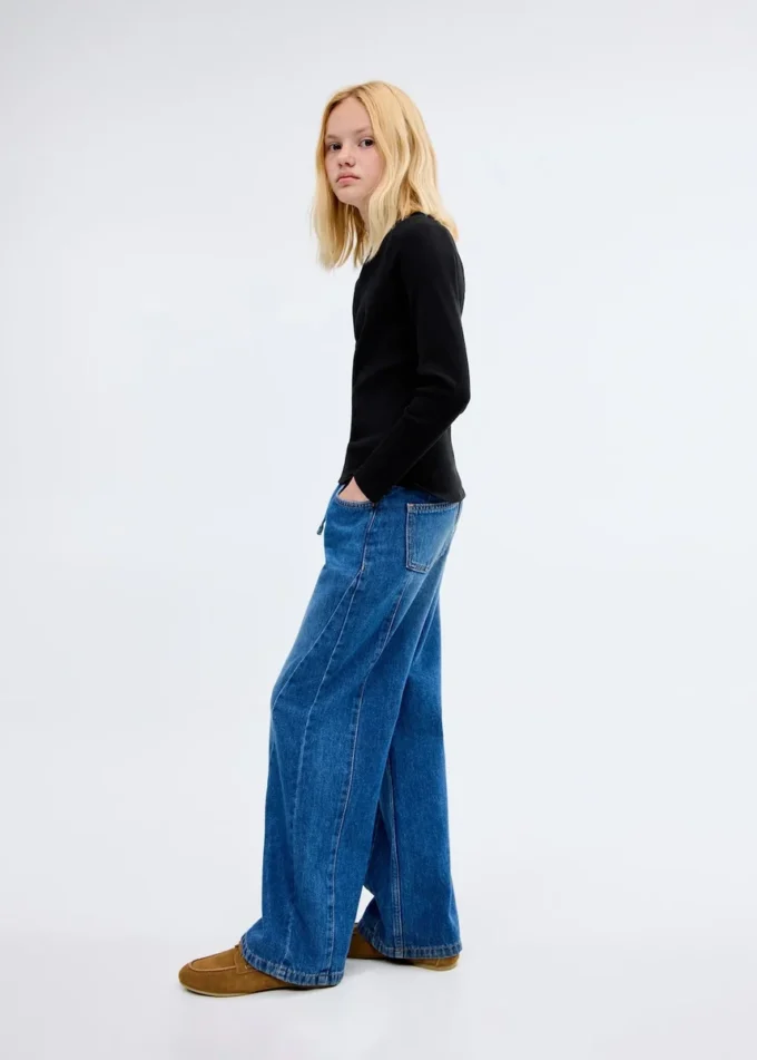 Długa koszulka z prążkowanej dzianiny Długa koszulka z prążkowanej dzianiny