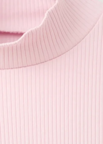 Długa koszulka z prążkowanej dzianiny