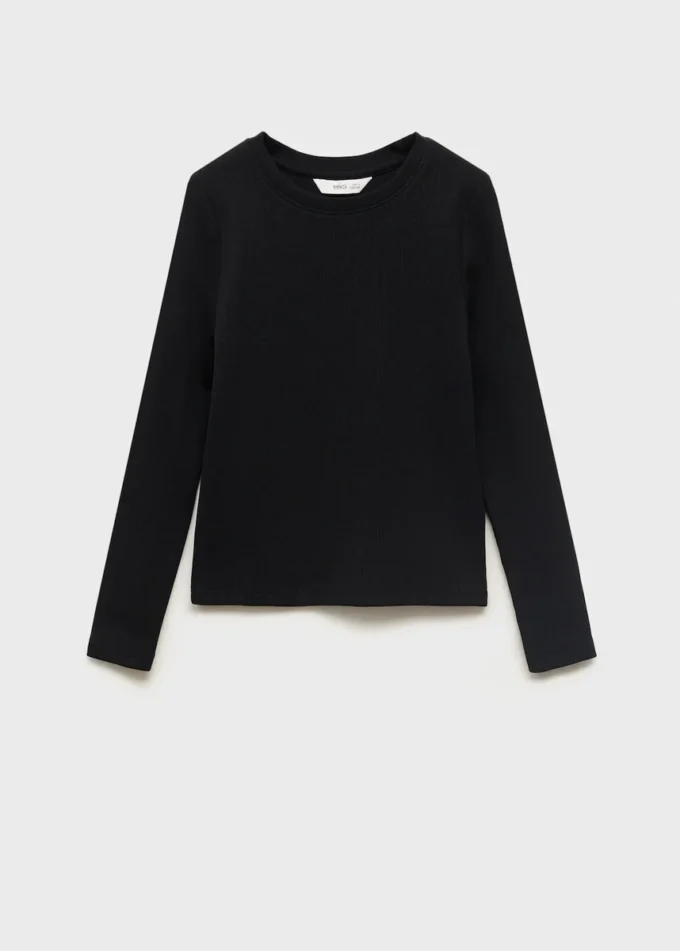 Długa koszulka z prążkowanej dzianiny Długa koszulka z prążkowanej dzianiny