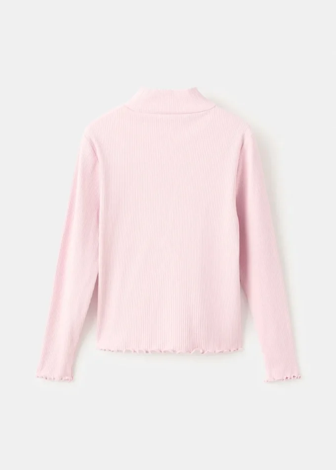 Długa koszulka z prążkowanej dzianiny Długa koszulka z prążkowanej dzianiny