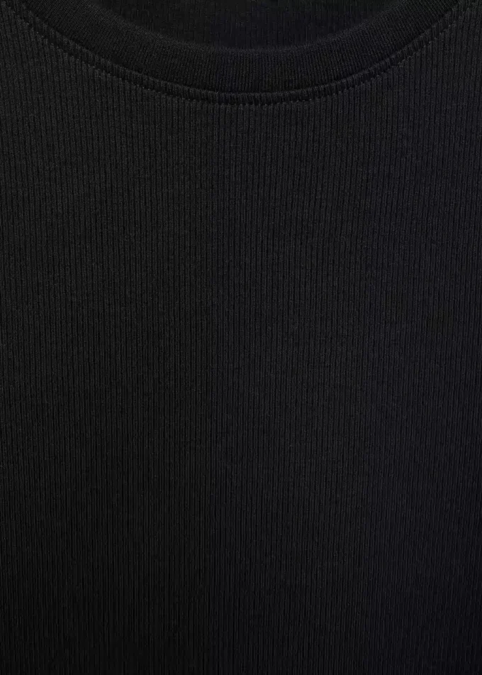 Długa koszulka z prążkowanej dzianiny Długa koszulka z prążkowanej dzianiny