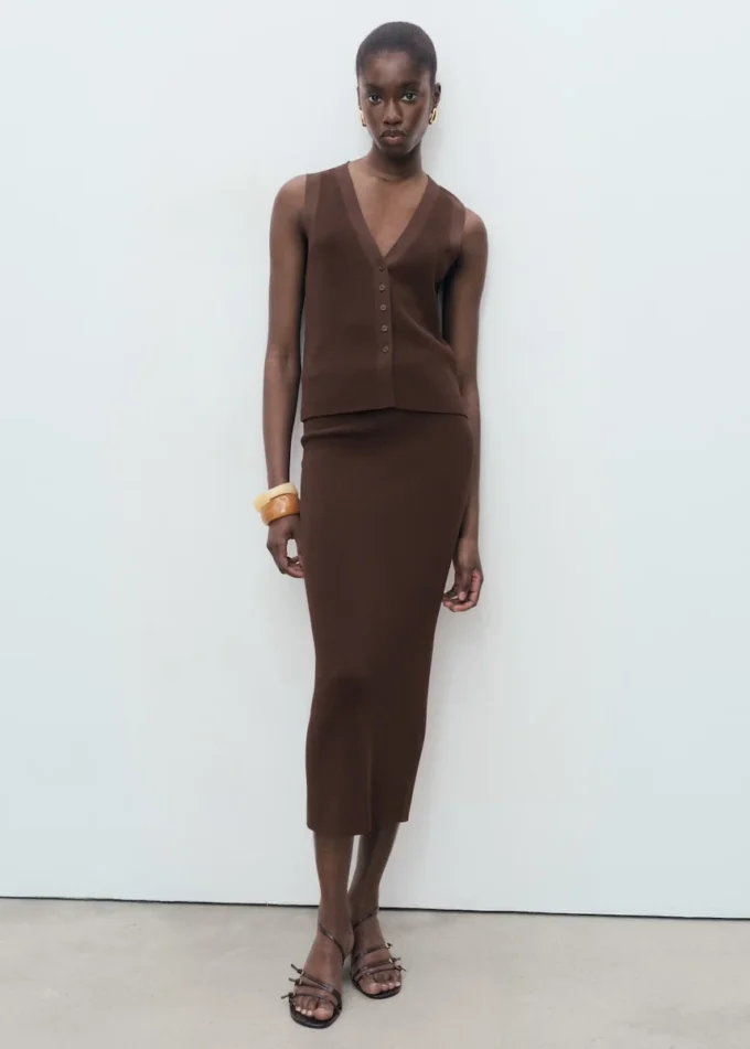 Długa spódnica z cienkiej dzianiny Długa spódnica z cienkiej dzianiny