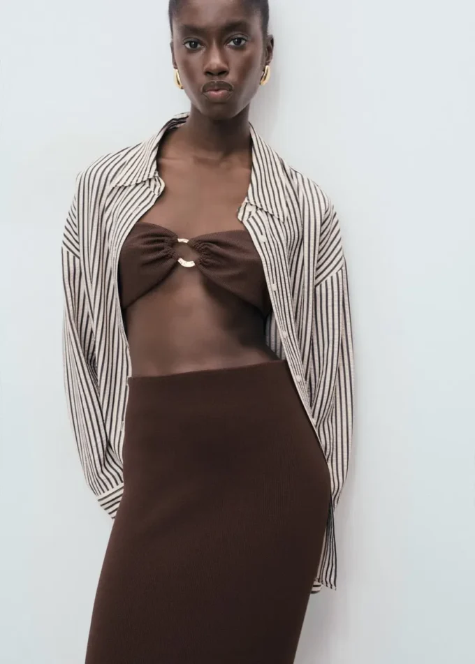 Długa spódnica z cienkiej dzianiny Długa spódnica z cienkiej dzianiny