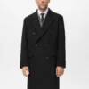 Długi dwurzędowy płaszcz wełniany Długi dwurzędowy płaszcz wełniany