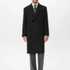 Długi dwurzędowy płaszcz wełniany Długi dwurzędowy płaszcz wełniany