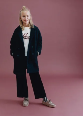 Długi płaszcz z tkaniny