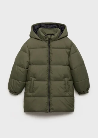 Długi płaszcz z wyściełaną podszewką