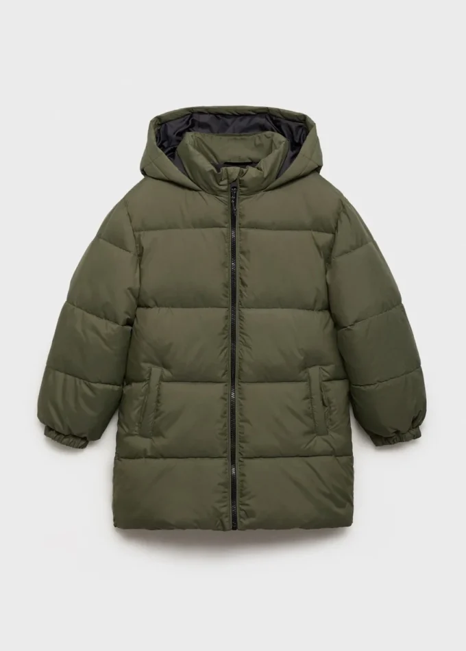 Długi płaszcz z wyściełaną podszewką