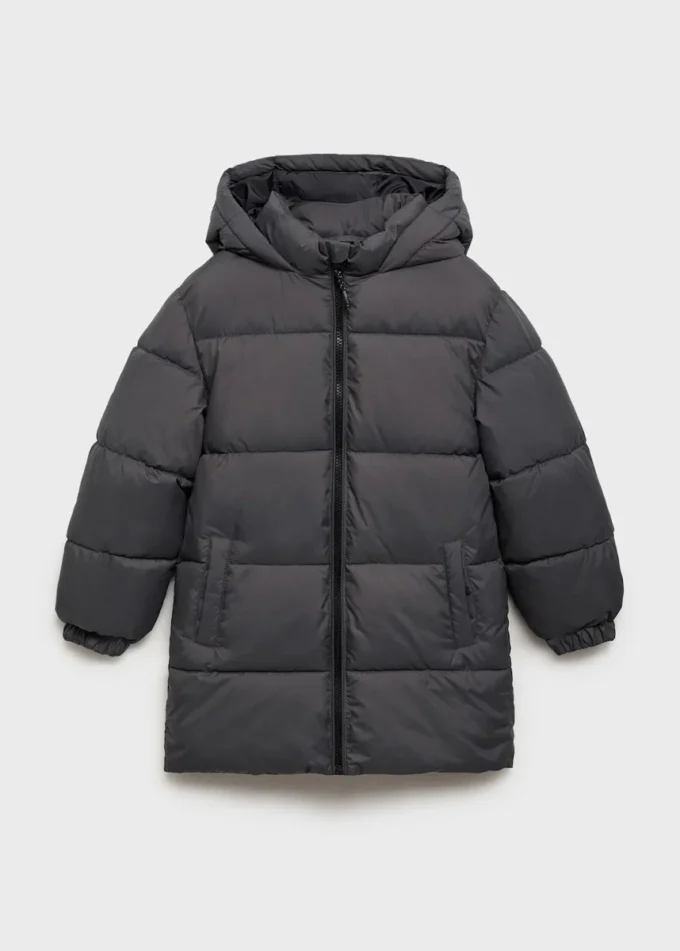 Długi płaszcz z wyściełaną podszewką