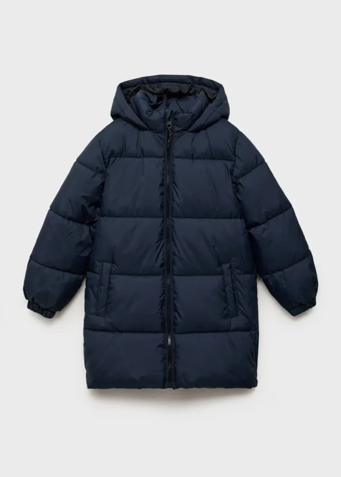 Długi płaszcz z wyściełaną podszewką