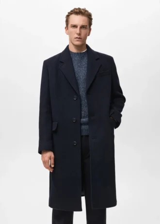 Długi wełniany płaszcz