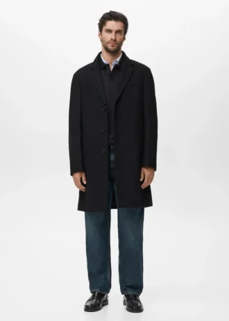 Długi wełniany płaszcz