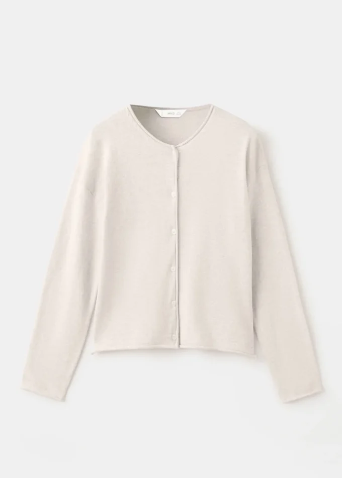 Długie rękawy, dzianinowy kardigan Długie rękawy, dzianinowy kardigan