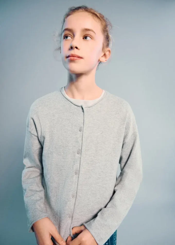 Długie rękawy, dzianinowy kardigan Długie rękawy, dzianinowy kardigan