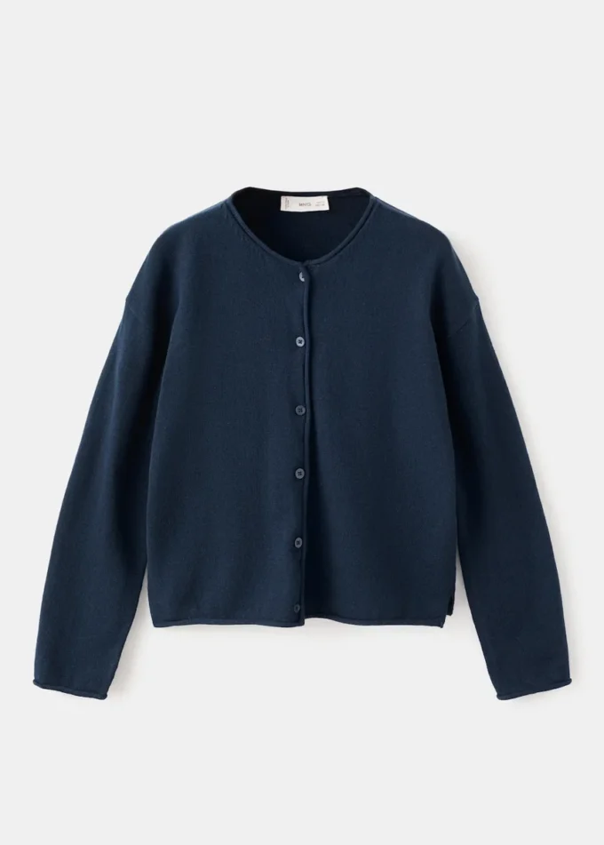 Długie rękawy, dzianinowy kardigan Długie rękawy, dzianinowy kardigan