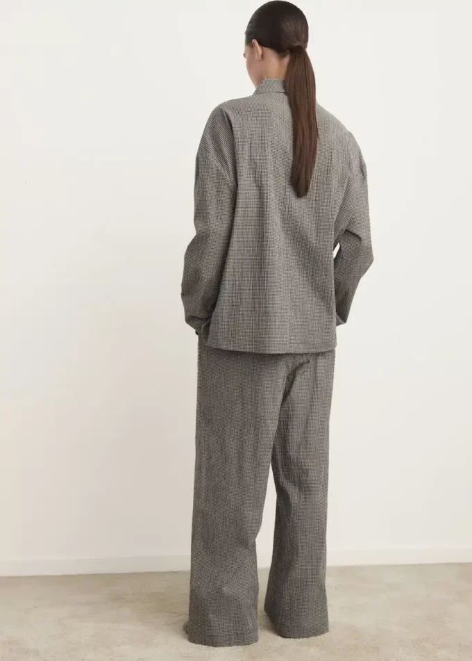 Dwuczęściowa bawełniana piżama w kratkę gingham Dwuczęściowa bawełniana piżama w kratkę gingham