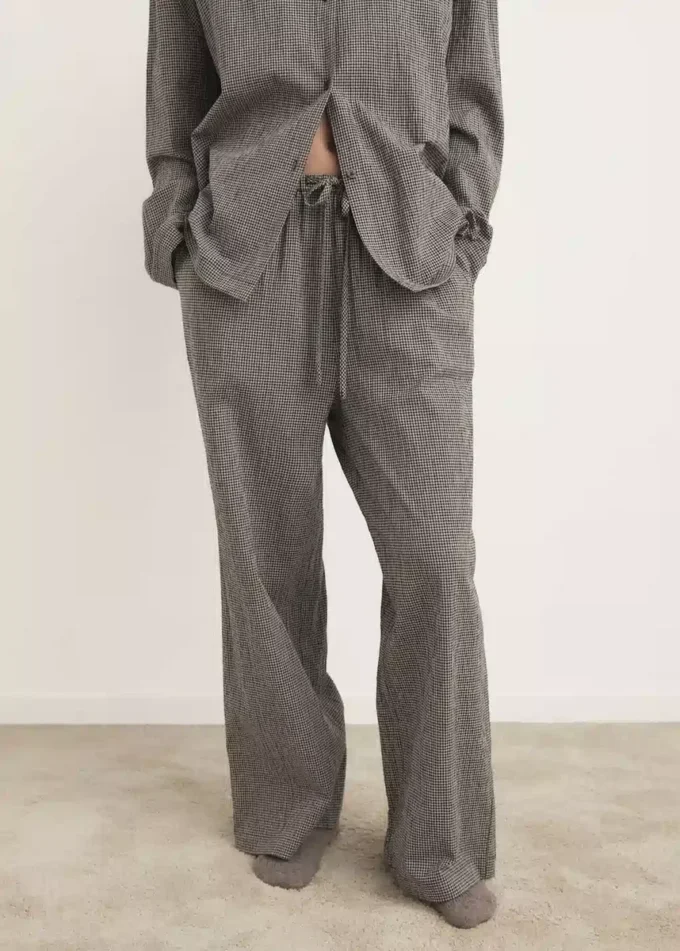 Dwuczęściowa bawełniana piżama w kratkę gingham Dwuczęściowa bawełniana piżama w kratkę gingham