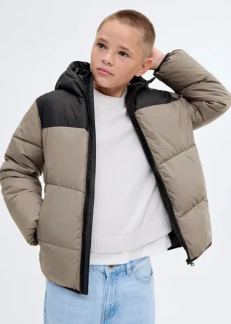 Dwukolorowa pikowana kurtka