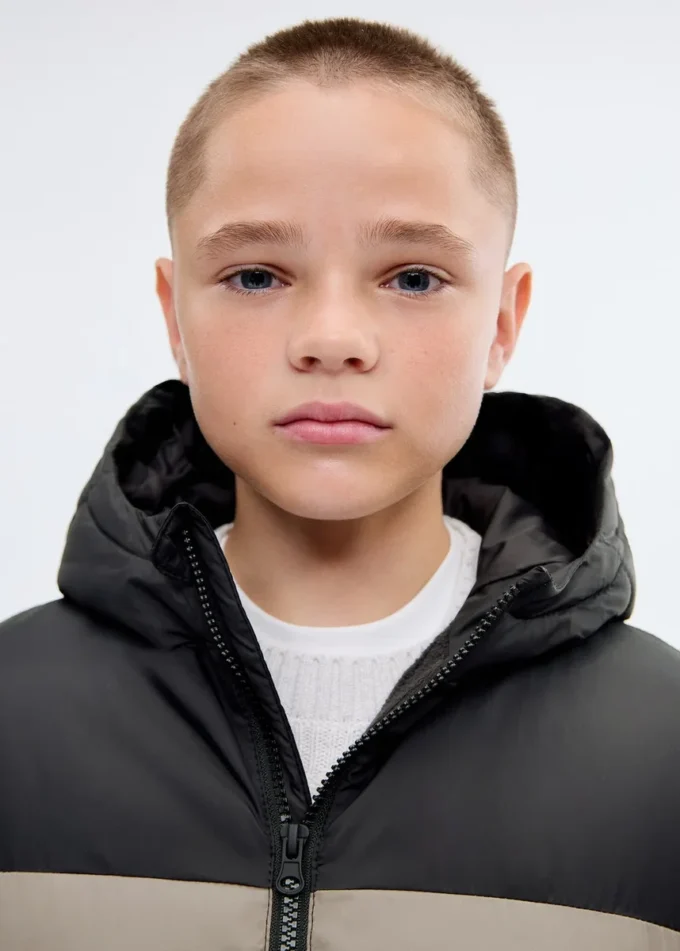 Dwukolorowa pikowana kurtka