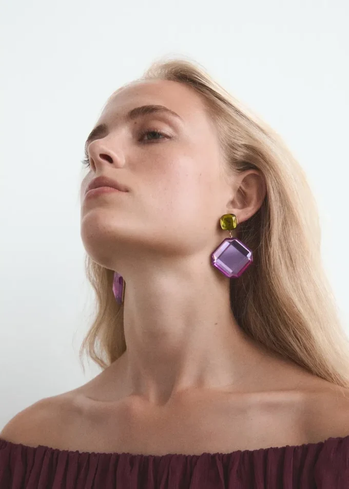 Dwukolorowe kolczyki wiszące