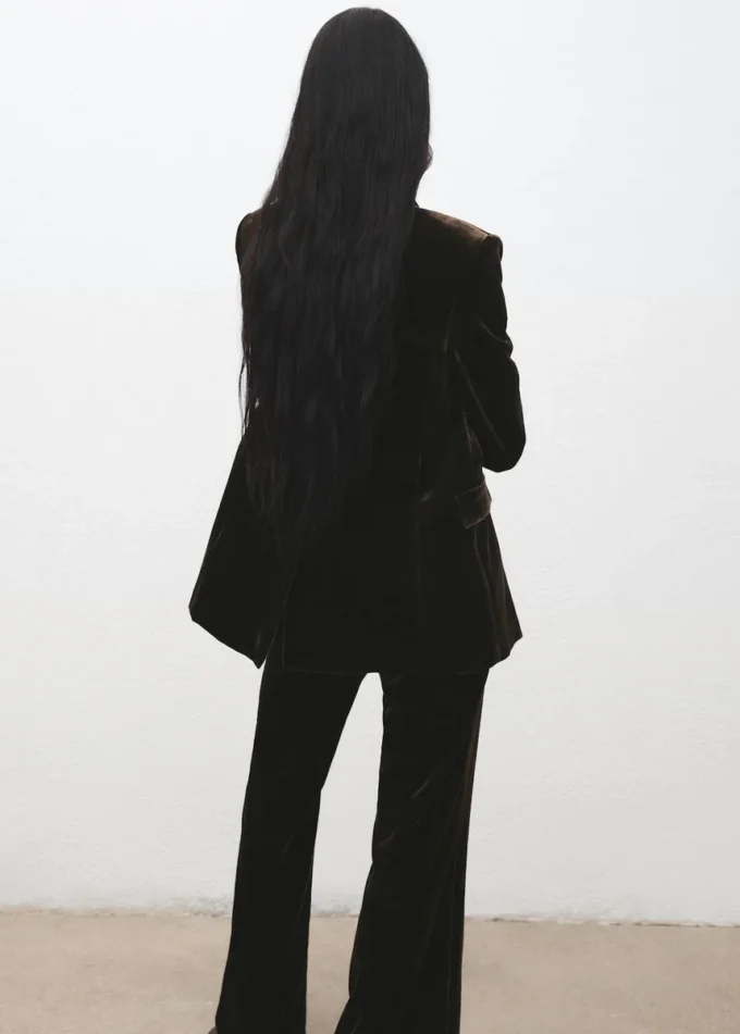 Dwurzędowa aksamitna marynarka Dwurzędowa aksamitna marynarka