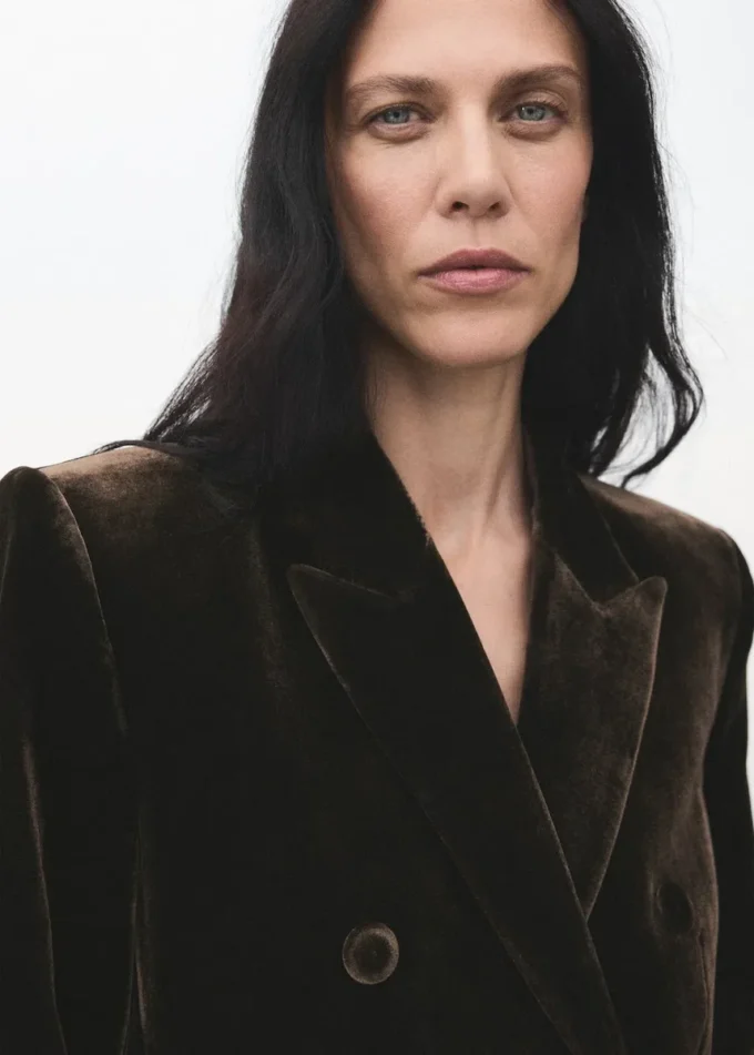 Dwurzędowa aksamitna marynarka Dwurzędowa aksamitna marynarka