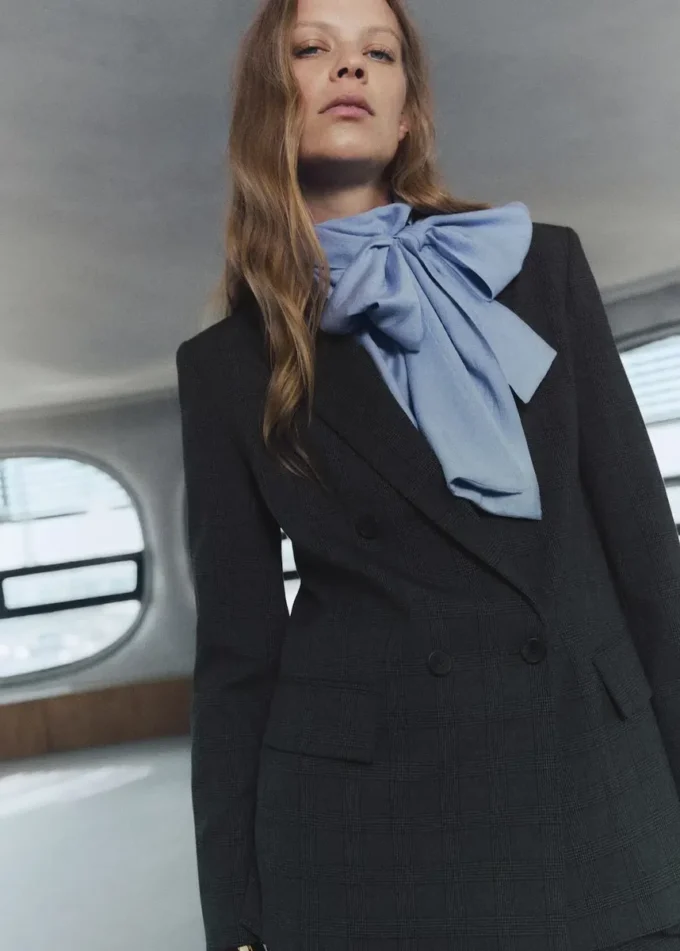 Dwurzędowa marynarka w kratę Dwurzędowa marynarka w kratę